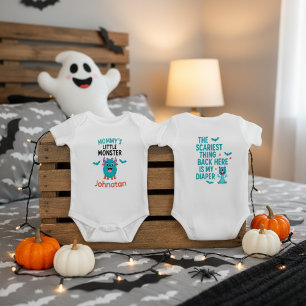 Mommy’s Little Monster Halloween Funny  Baby Bodysuit