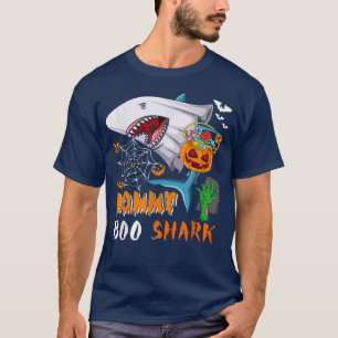 Mommy Shark Boo Halloween Shark Boo Ghost Candy Pu T-Shirt