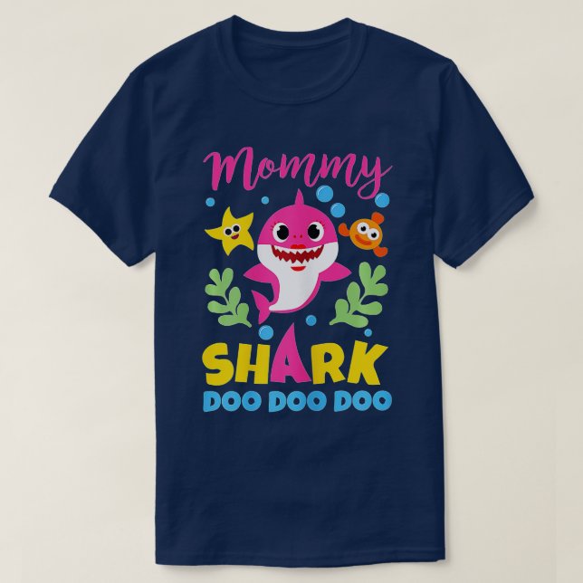 Mommy Shark Gift Cute Baby Shark Family Matching O T-Shirt (Design Front)