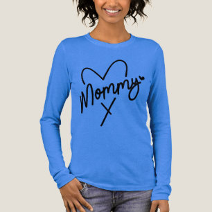 Mommy Simple Modern Script Typography Heart Tri-Blend Shirt