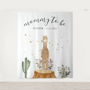 Mommy to be alpaca backdrop tapestry