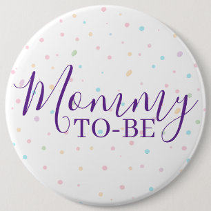 Mommy-to-Be Baby Sprinkle Pastel Confetti Button