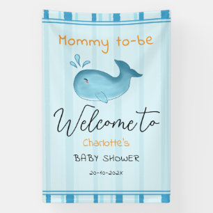 Mommy To Be Cute Whale Baby Shower Banner