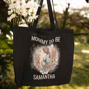 Mommy to Be Floral Watercolor Mother’s Day Tote Bag
