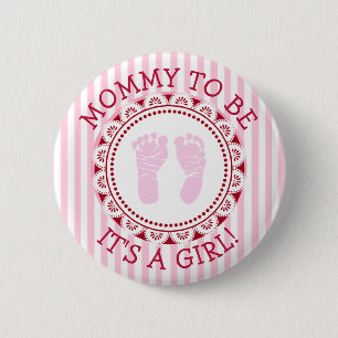 "Mommy To Be" Pink Baby Shower Button