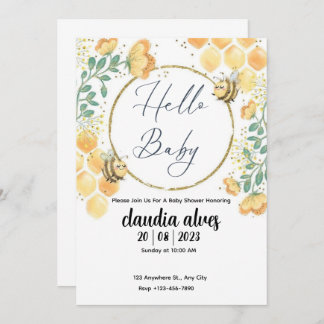 Mommy to Bee Baby Shower Invitation