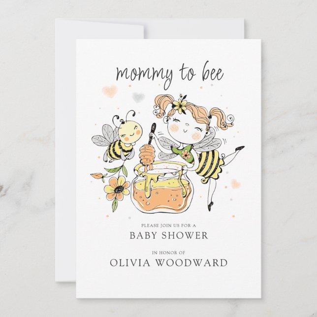 Mommy To Bee Baby Shower  Invitation (Front)