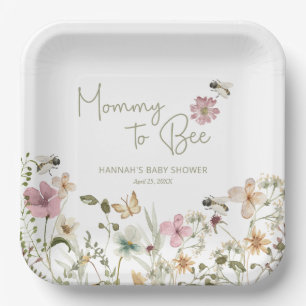 Mommy to Bee Baby Shower Paper Plate