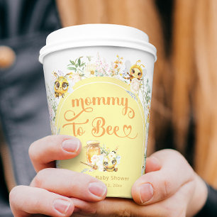 Mommy to Bee Cute Bumble Bee Baby Shower Paper Cups