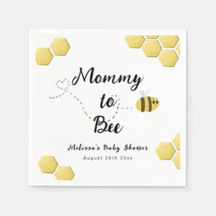 Mommy to Bee Cute Honeycomb Baby Shower Napkin