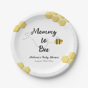 Mommy to Bee Cute Honeycomb Baby Shower Paper Plate