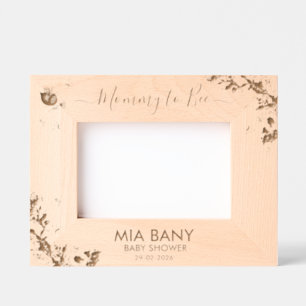 Mommy to Bee Floral keepsake from a baby shower Etched Frames