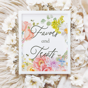 Mommy to Bee   Floral Watercolor Baby Shower Poster