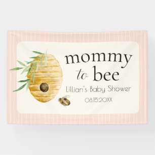 Mommy To Bee Honey Bee Pink Girl Baby Shower Banner