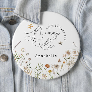 Mommy to bee wildflower baby shower 6 cm round badge