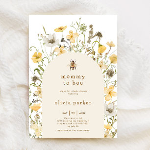 Mommy To Bee  Wildflower Baby Shower Invitation