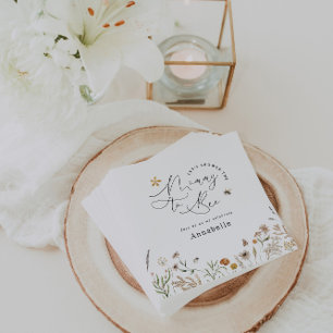 Mommy to bee wildflower baby shower napkin