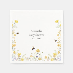 Mommy to Bee Wildflower Baby Shower Napkin