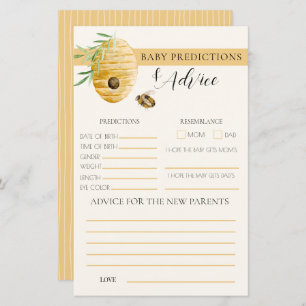 Mommy To Bee Yellow Baby Shower Prediction Game