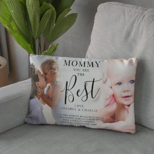 'MOMMY' you are the Best 2 Photo, Name/s & Quote Decorative Cushion