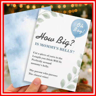 Mommys Belly Baby Shower Game Balloon Eucalyptus Invitation