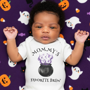 Mommy's Favorite Brew Witch Cauldron Halloween Baby Bodysuit
