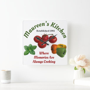 Mommy's Kitchen 'Add Your Name' Square Wall Clock