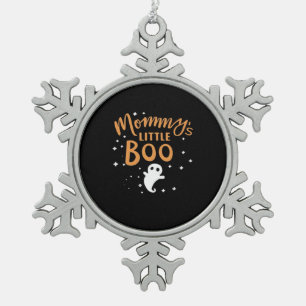 Mommys Little Boo Halloween Classic Design Snowflake Pewter Christmas Ornament