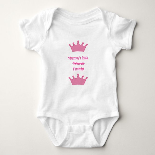mommy's little feminist t-shirt baby bodysuit (Front)