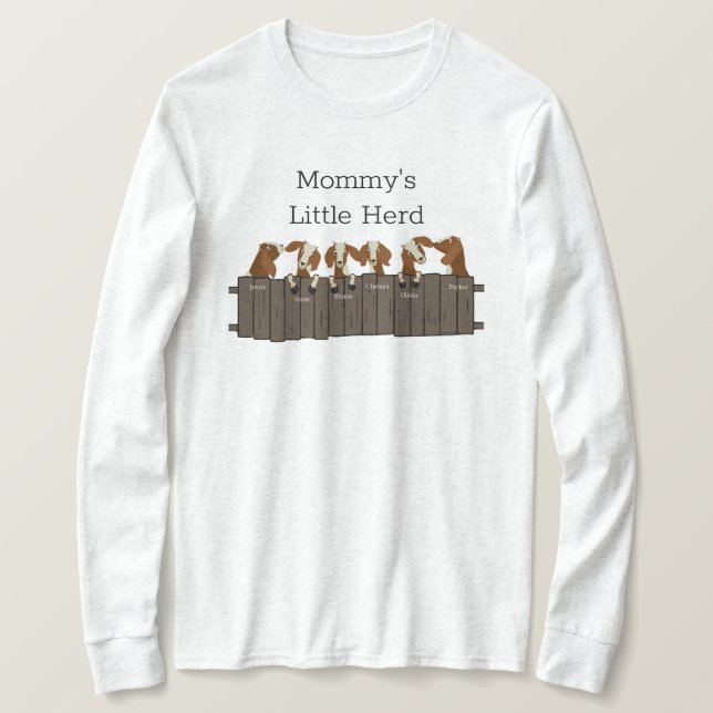 Mommys Little Goat  Herd 6 Goats T-Shirt (Design Front)