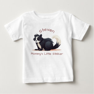 Mommys Little Stinker Cust Sknunk Baby T-Shirt