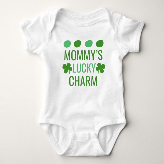 Mommy's Lucky Charm // St Patrick's Day Baby Bodysuit (Front)