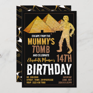 Mommy's Tomb Theme, Escape Room Birthday Party Invitation