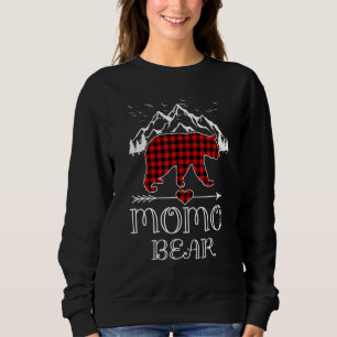 Momo Bear , Red Buffalo Plaid Momo Bear Pajama Sweatshirt