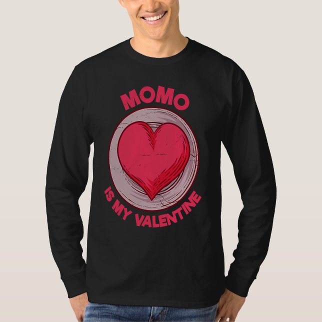 Momo Is My Valentine Dumpling  Nepalese Food Humor T-Shirt (Front)