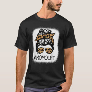 MOMO Leopard Messy Bun Mother s Day for Grandmothe T-Shirt