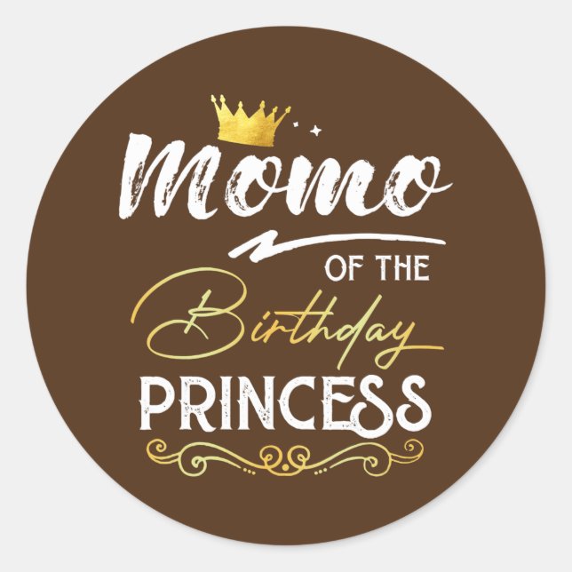 Momo Of The Birthday Princess Girl Party Family Classic Round Sticker (Front)