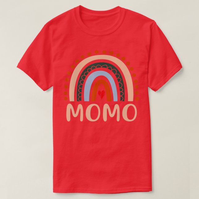 Momo Rainbow Grandma Cute Mothers Day Funny Momo  T-Shirt (Design Front)