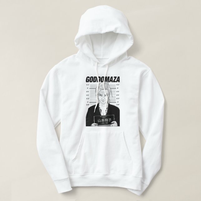 MOMOKO MUGSHOT HOODIE WHITE TEE  (Design Front)
