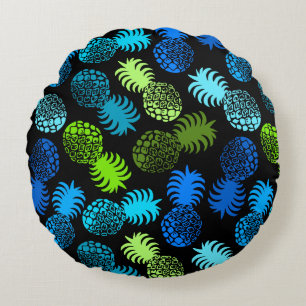 Momona Hawaiian Tropical Pineapple Reversible Round Cushion