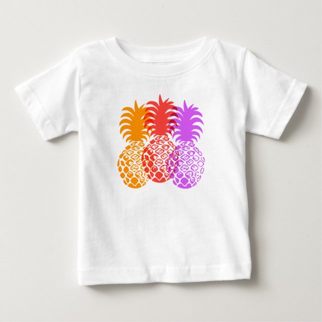 Momona Pineapple Hawaiian Tropical Baby T-Shirt (Front)