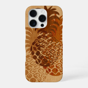 Momona Pineapple Hawaiian Tropical Faux Wood iPhone 16 Pro Case