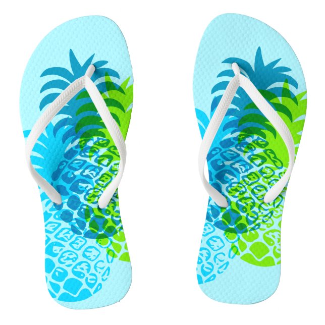 Momona Pineapple Hawaiian Tropical Reversible Jandals (Footbed)