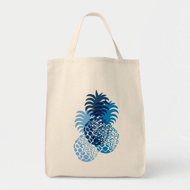 Momona Pineapple Hawaiian Tropical Tote Bag (Front)
