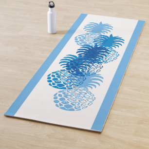 Momona Pineapple Striped Hawaiian Reversible Yoga Mat