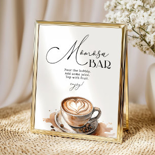 Momosa Bar Baby Is Brewing Coffee Baby Shower  Poster