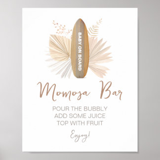 Momosa Bar Baby on Board Baby Shower Sign