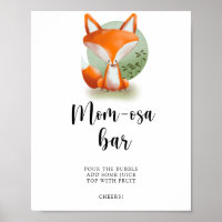 Momosa bar banner fox baby shower