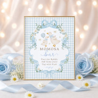 Momosa Bar: Blue Silly Goose Baby Shower Sign