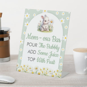 Momosa Bar Bunny Gender Neutral Baby Shower Pedestal Sign